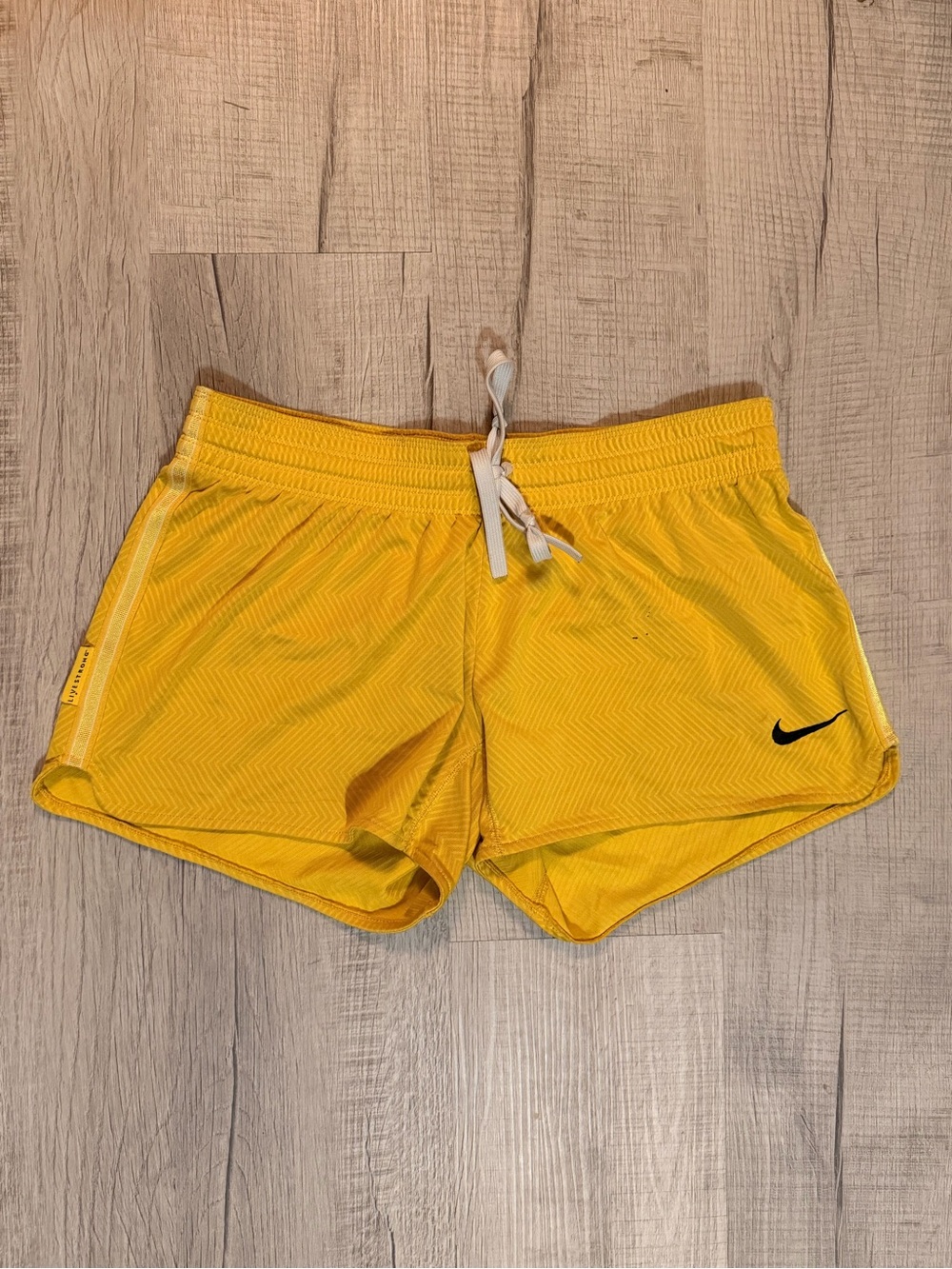 Nike Women's Bright Yellow Athletic Running Shorts with Drawstring